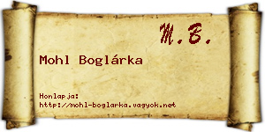 Mohl Boglárka névjegykártya